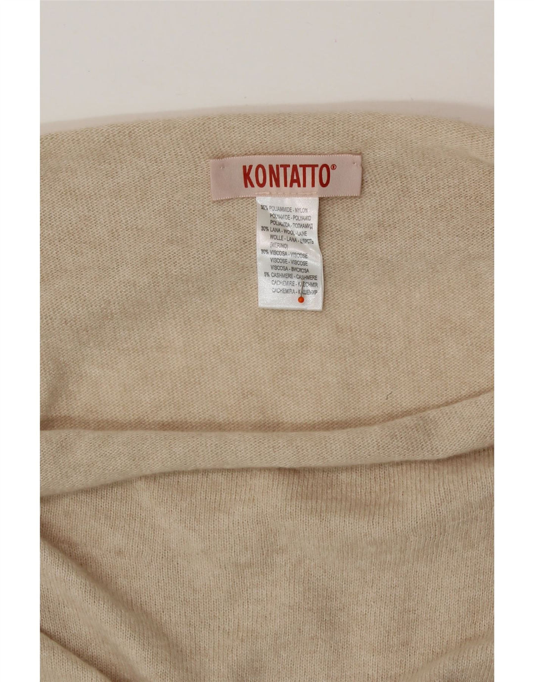 KONTATTO Dame Roll Neck Maxi Jumper Kjole UK 14 Medium Beige Polyamid