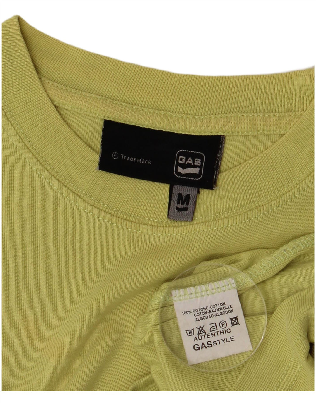 Gas T-shirt top UK 12 mellemgrøn bomuld