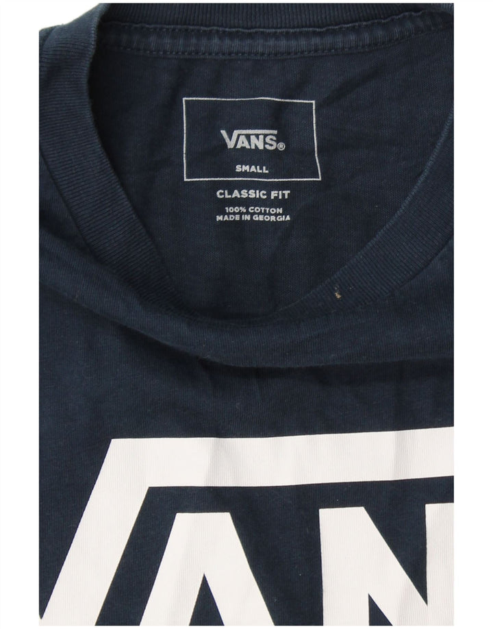 VANS Dame Classic Fit Grafisk Top Langærmet UK 10 Small Navy Blue
