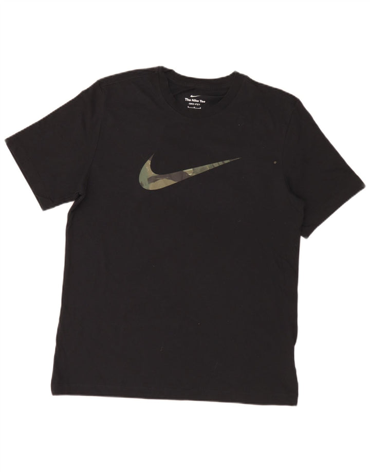 Nike Herre Dri Fit grafisk T-shirt Top Medium Sort Bomuld