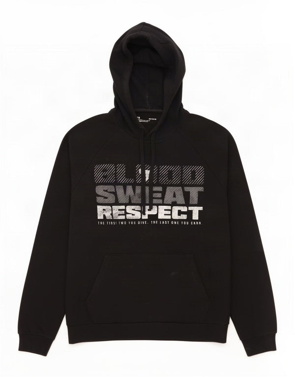 Under Armour Mens Graphic Hoodie Jumper Medium Black Cotton
