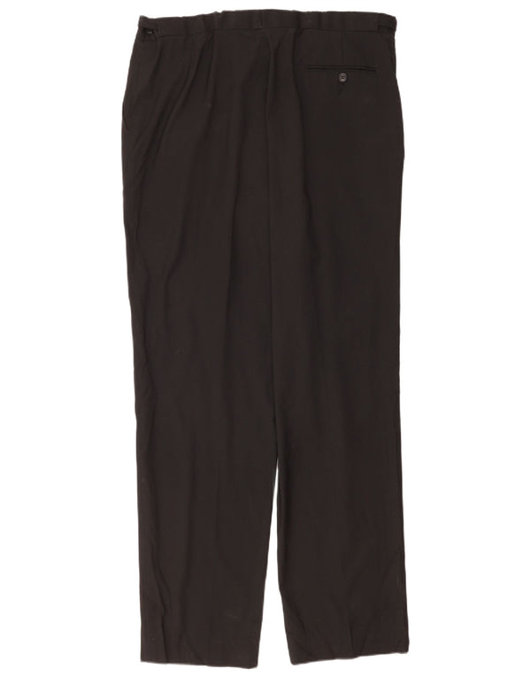 Marks & Spencer Mens Tailored Fit Pegged Suit Trousers W40 L33 Black