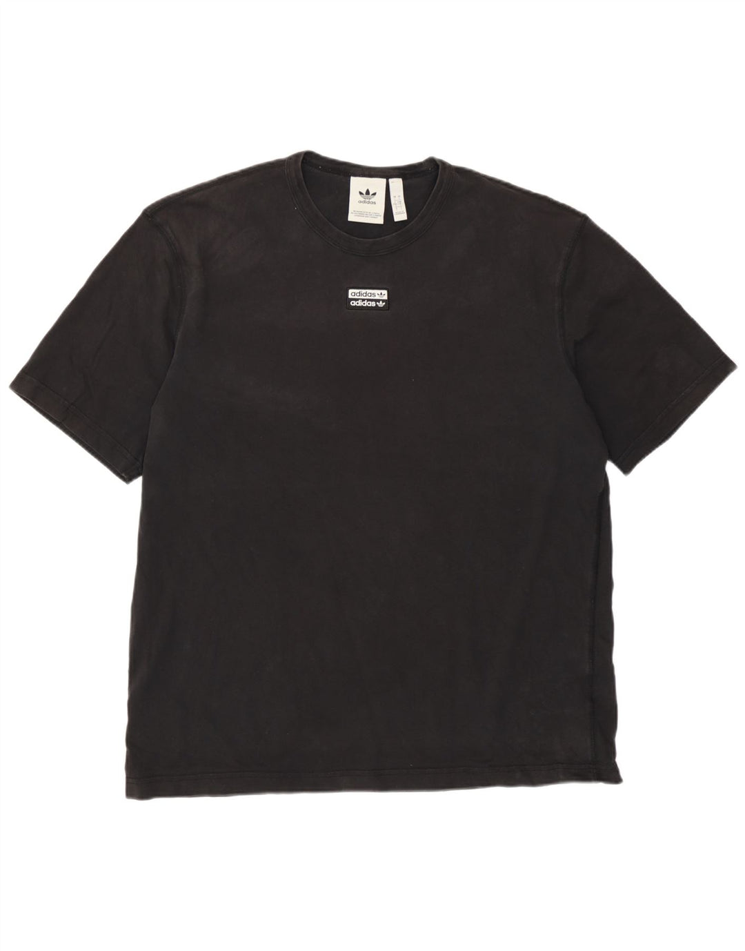 Adidas Herre Grafisk Regular Fit T-Shirt Top Stor Sort Bomuld