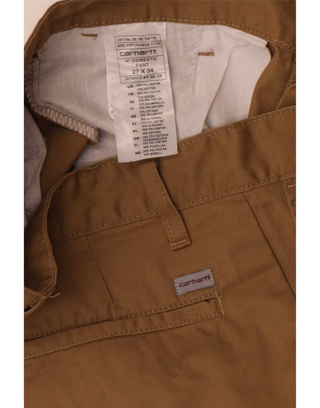 Carhartt Slim Chino Bukser til kvinder W27 L34 Beige Polyester