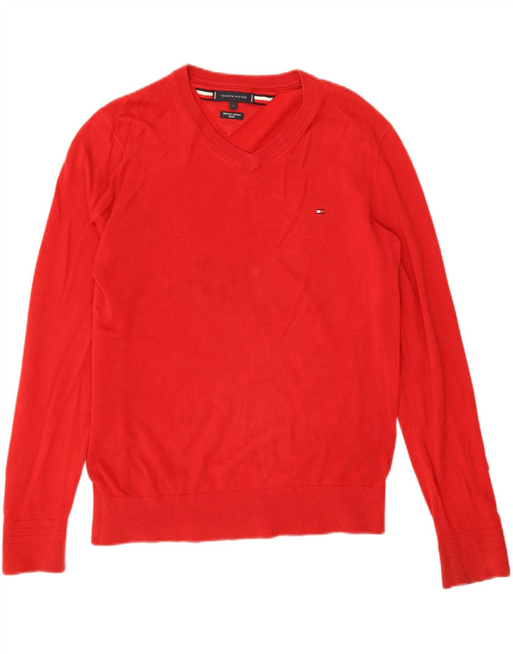 Tommy Hilfiger Herre V-hals sweater lille rød