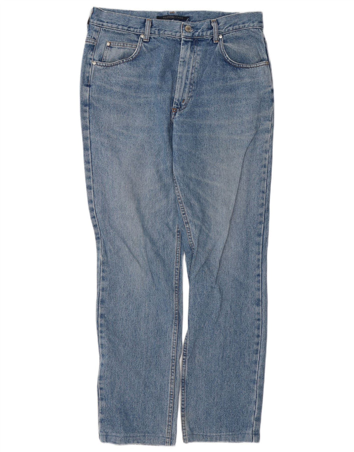 VALENTINO Straight Jeans til mænd W34 L31 Blå Bomuld