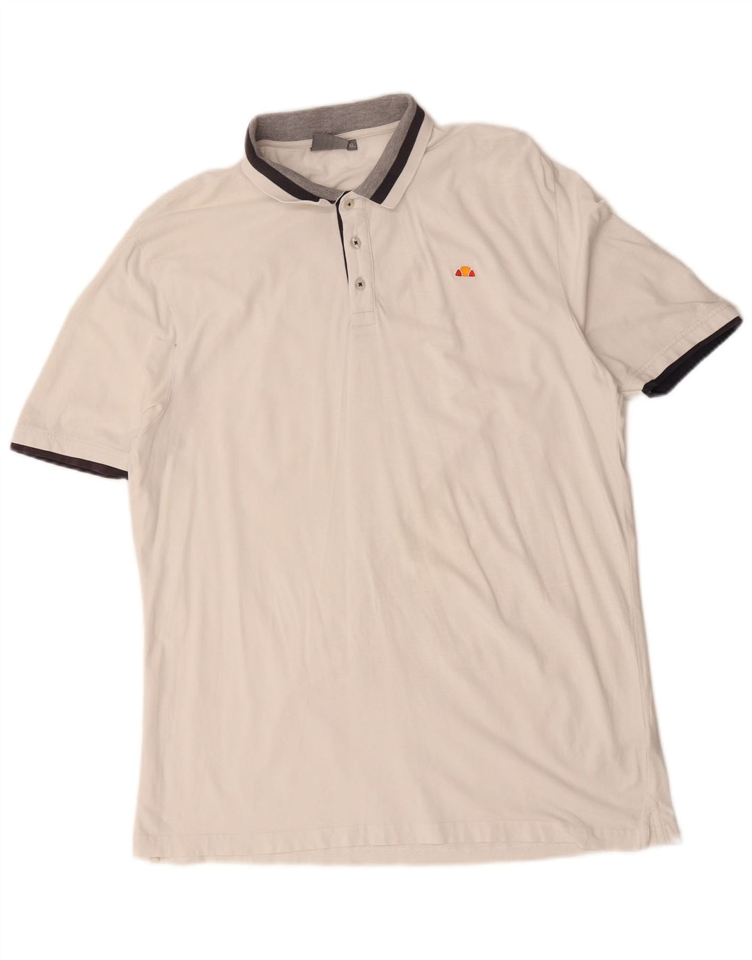 Ellesse Herre poloshirt XL Hvidstribet bomuld