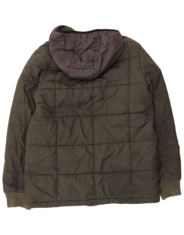 Adidas hættejakke til drenge 13-14 år Khaki Colourblock Polyester