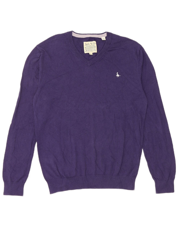Jack Wills Herre V-hals sweater Medium Lilla Bomuld