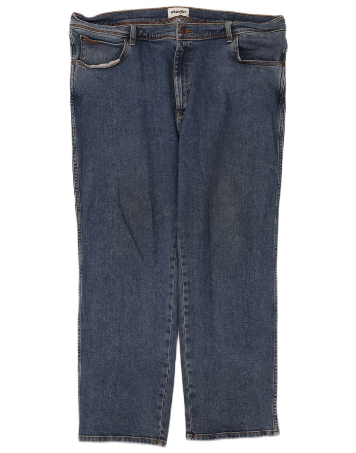 Wrangler Herre Texas Straight Jeans W44 L30 Blå Bomuld