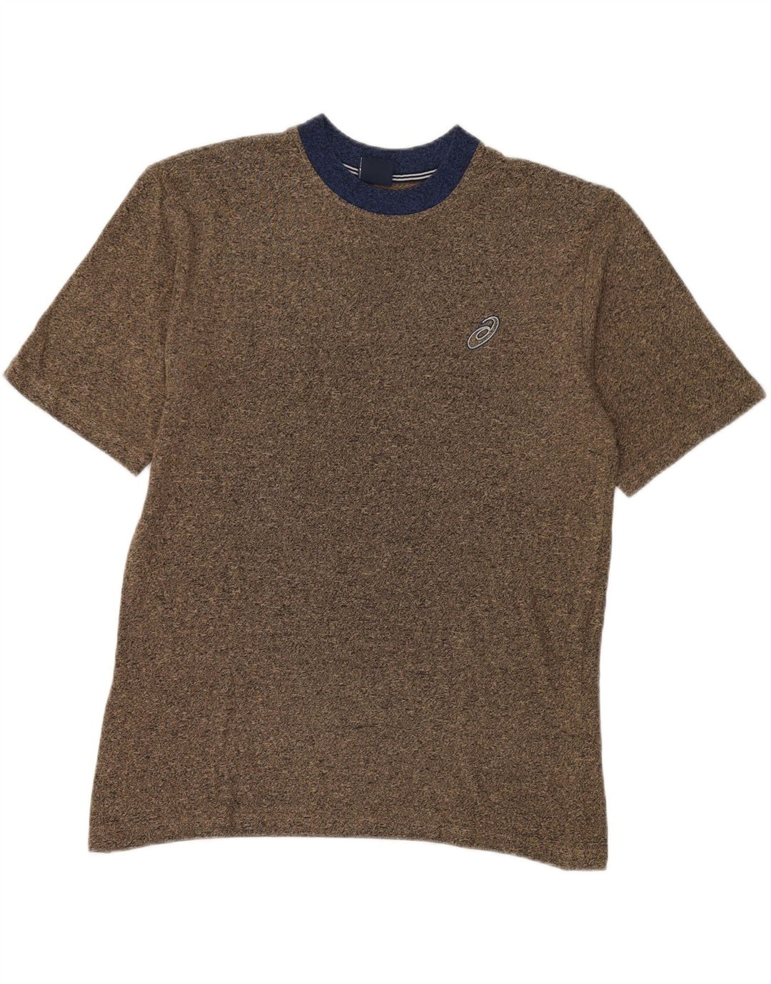ASICS Herre T-Shirt Top Stor Brun Colourblock Bomuld