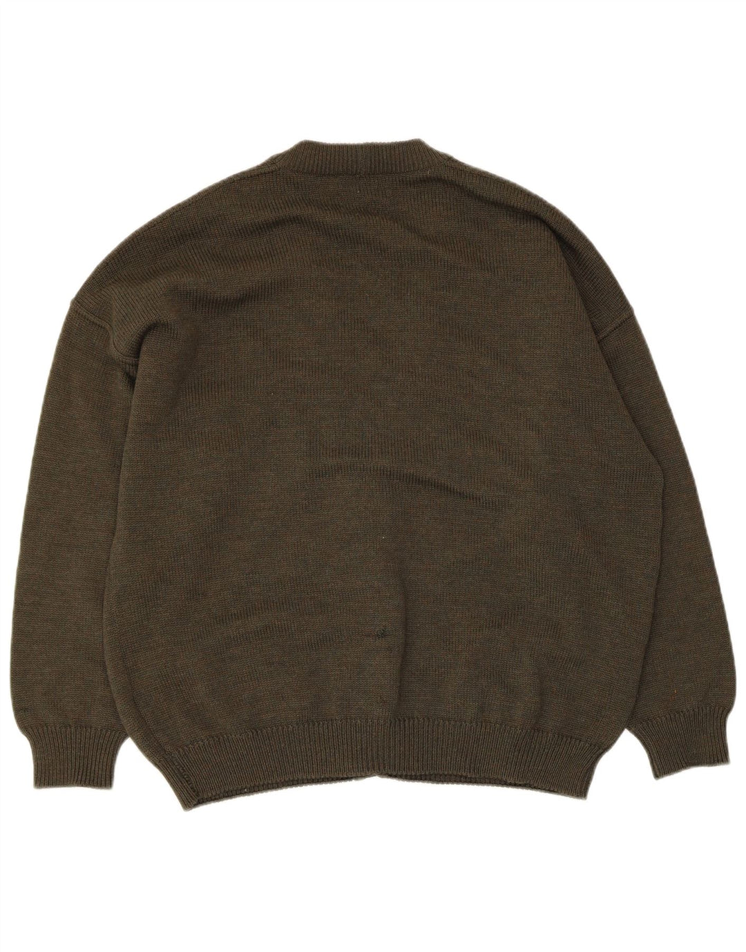 Bramante Herre Cardigan Sweater Large Khaki Argyle/Diamond Virgin Wool