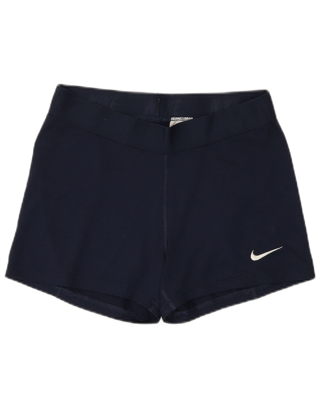 NIKE Dame Dri Fit sportsshorts UK 14 Large Navy Blue Polyester