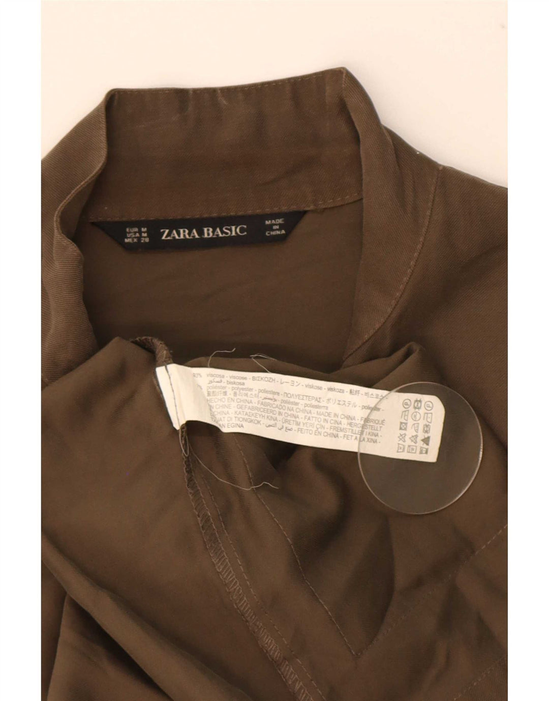 Zara Womens Utility Jacket UK 14 Medium Khaki Viscose