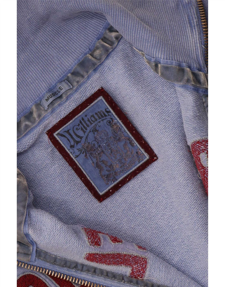 Williams Wilson Herre Muscle Graphic Tracksuit Top Jacket Small Blue Floral