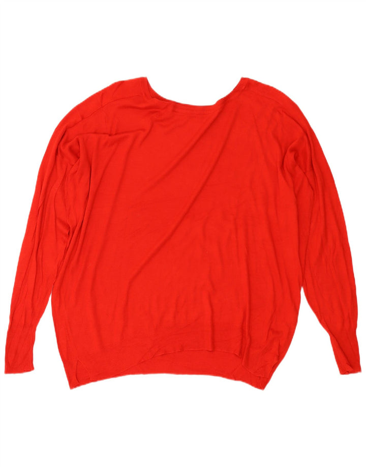 Zara Dame Oversized Boat Neck Jumper Sweater UK 10 Small Red