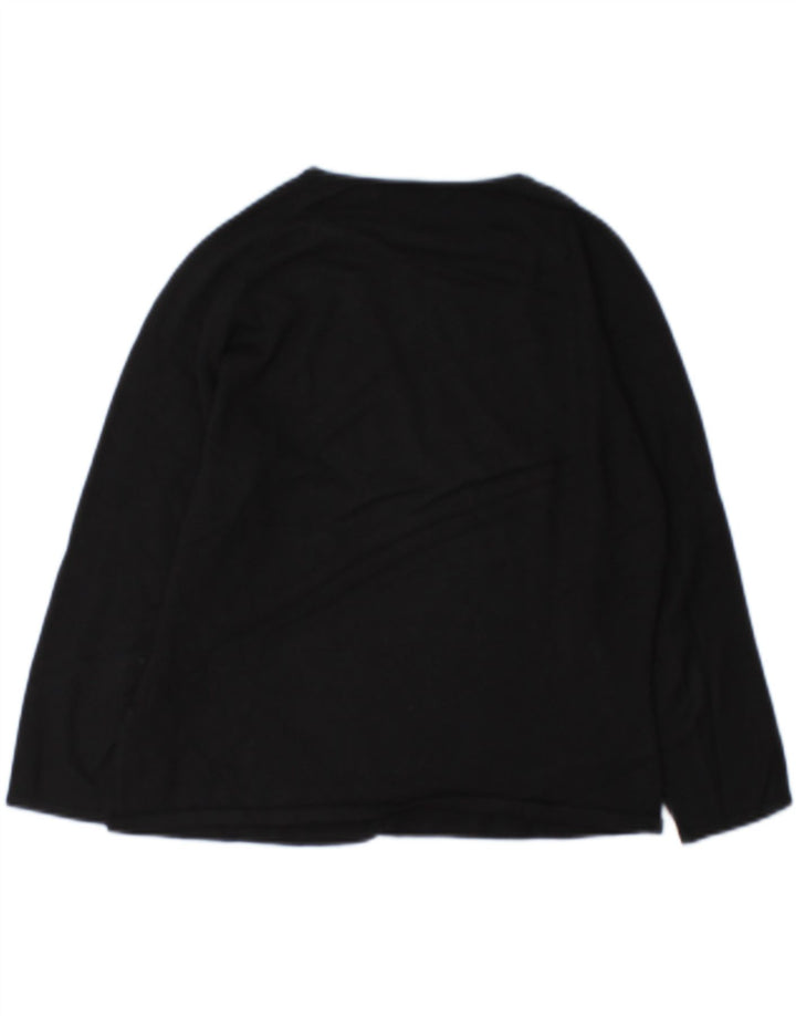 Marks & Spencer Dame Crop Boat Neck Jumper Sweater UK 14 Medium Black