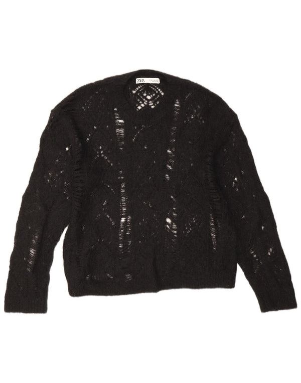 Zara Dame sweater med rund hals DK 14 Medium Sort