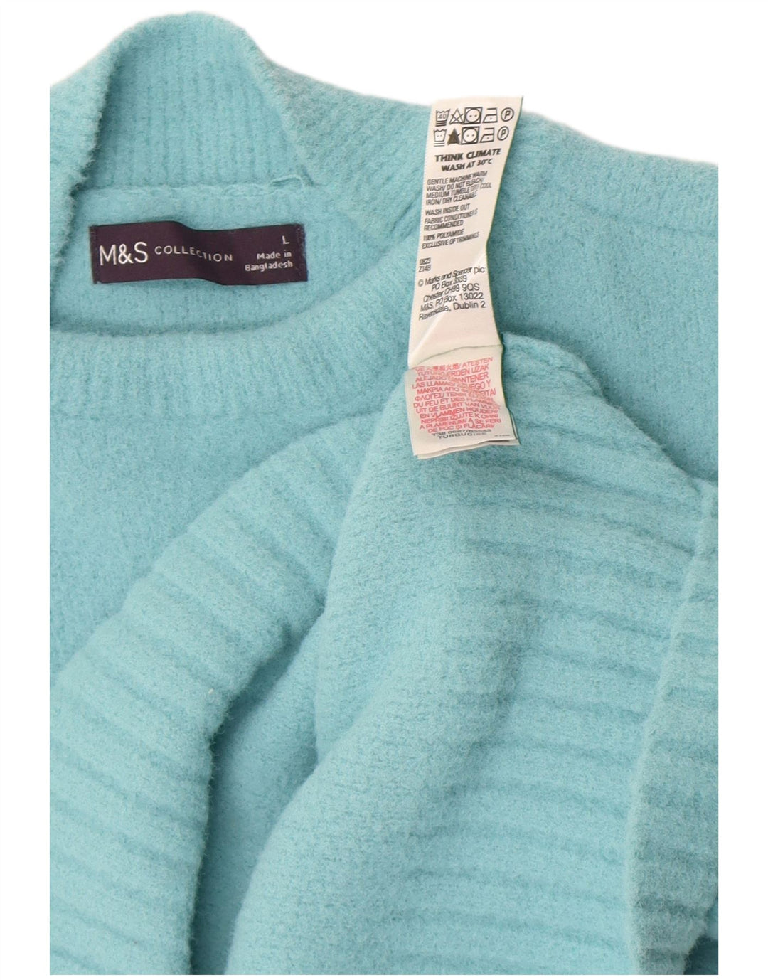 Marks & Spencer Dame Turtle Neck Sweater UK 16 Stor turkis