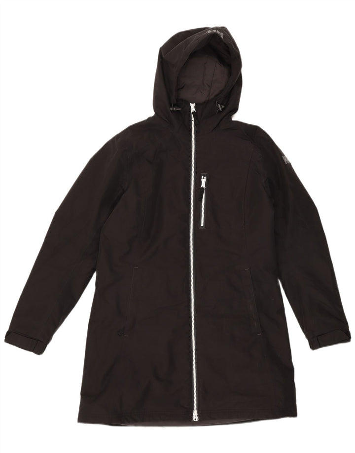 Helly Hansen Dame Hooded Windbreaker Coat UK 14 Medium Black Polyester