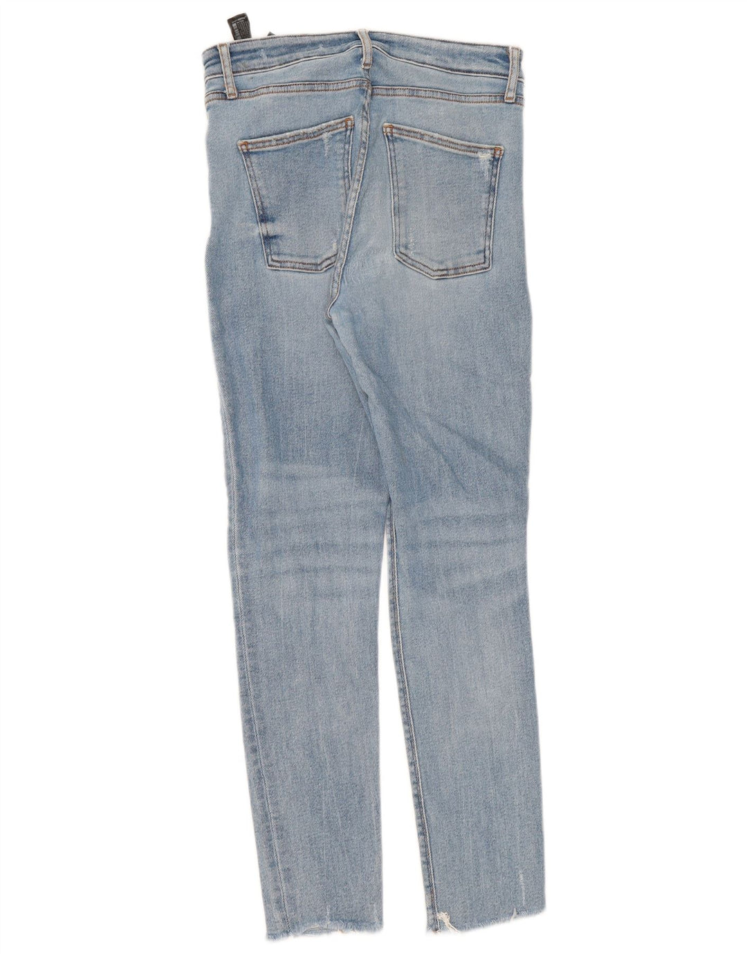 Zara Dame High Waist Distressed Slim Jeans EU 40 Medium W30 L29 Blå