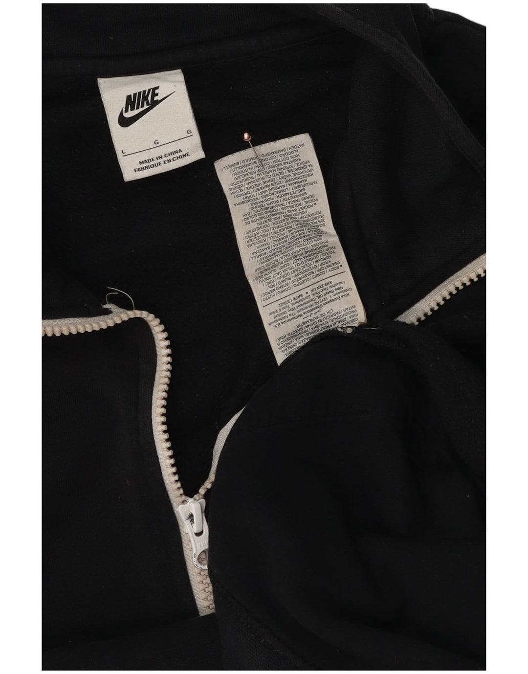 Nike Sweatshirt med lynlås til mænd, stor sort bomuld