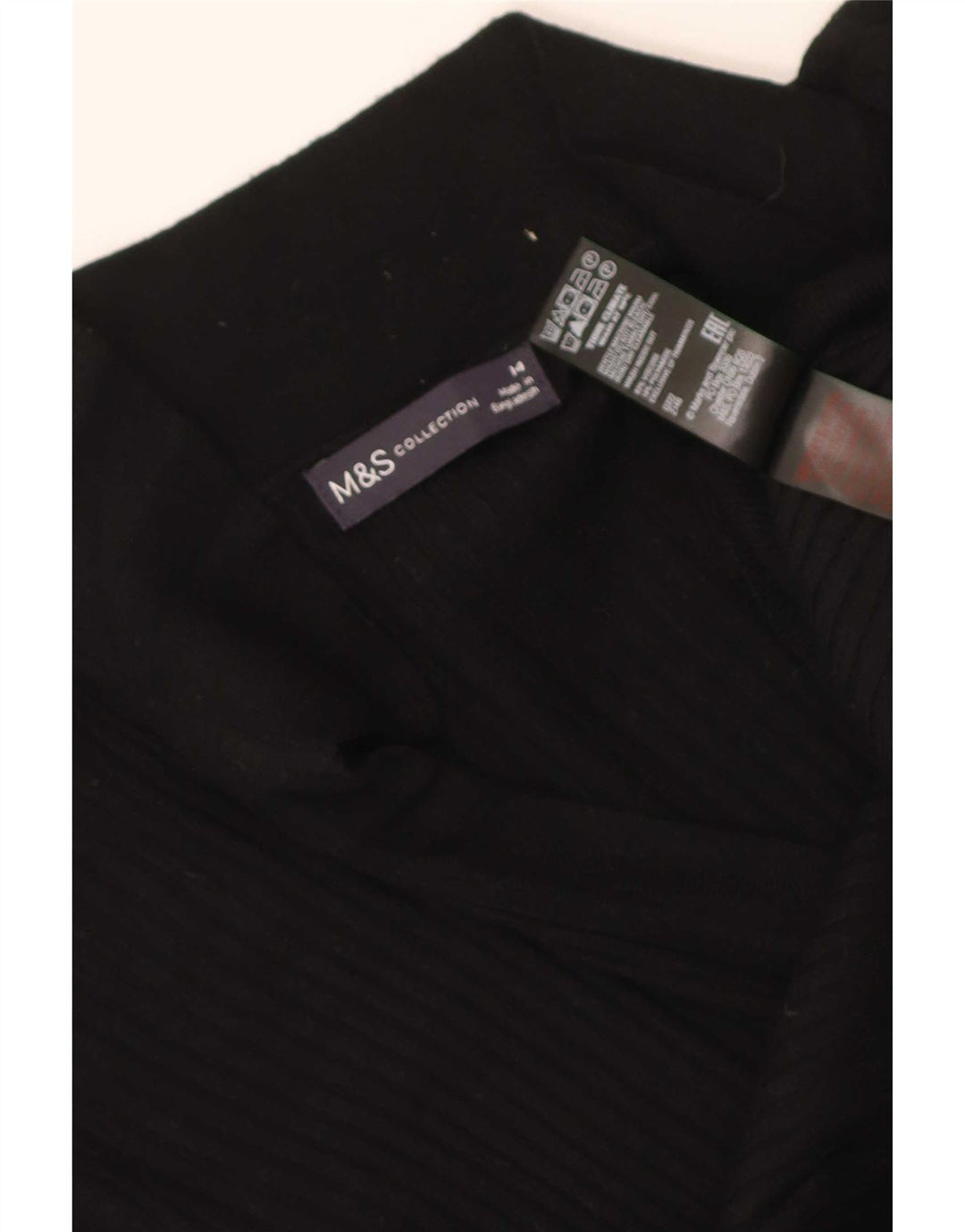Zara langærmet poloskjorte til kvinder UK 14 Medium Black Viscose