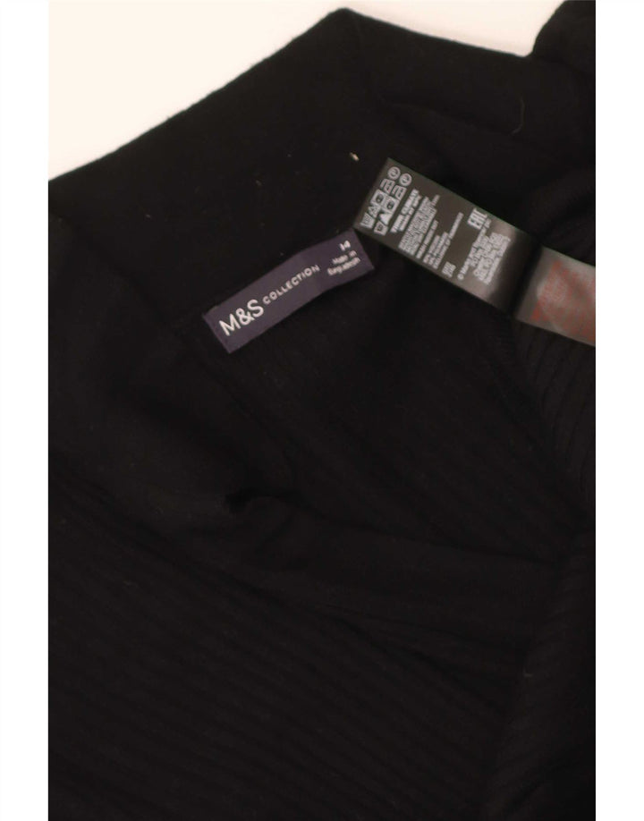 Zara langærmet poloskjorte til kvinder UK 14 Medium Black Viscose