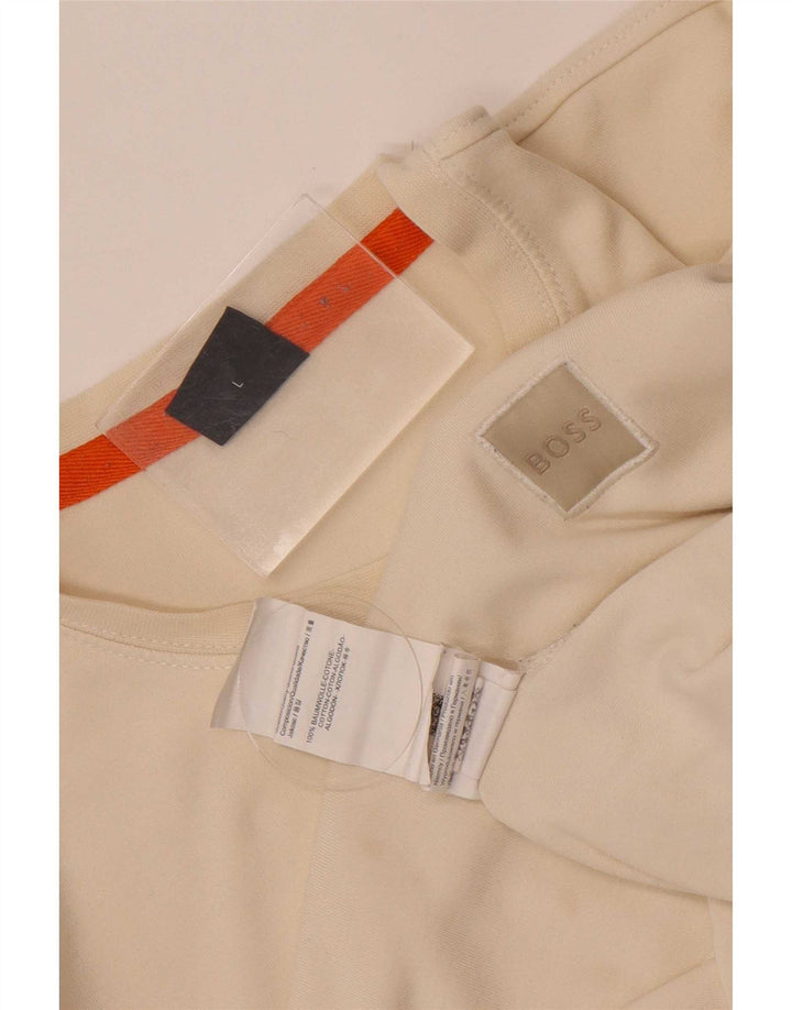 Hugo Boss Herre Top Langærmet Stor Off White Bomuld