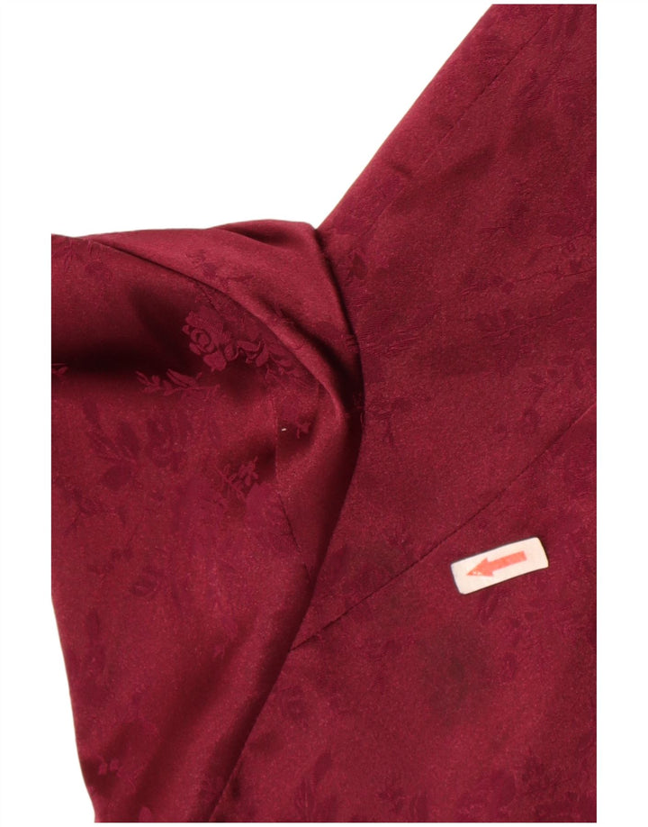 Blunauta Dame 3 Button Oversized Blazer Jacket IT 38 XS Burgundy Floral