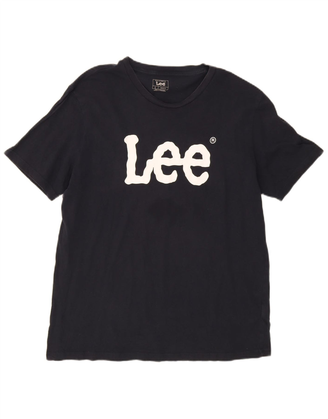 Lee Herre grafisk T-shirt Top Stor marineblå bomuld