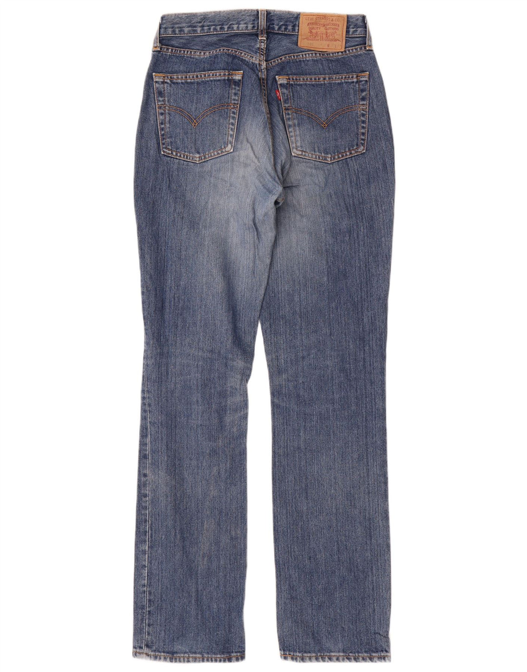 Levi's Dame 595 Straight Jeans W31 L34 Blå Bomuld