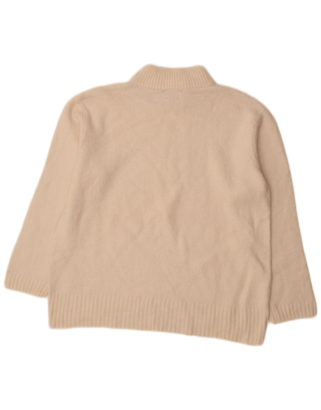 Massimo Dutti Dame Turtle Neck Jumper Sweater UK 16 Large Off White