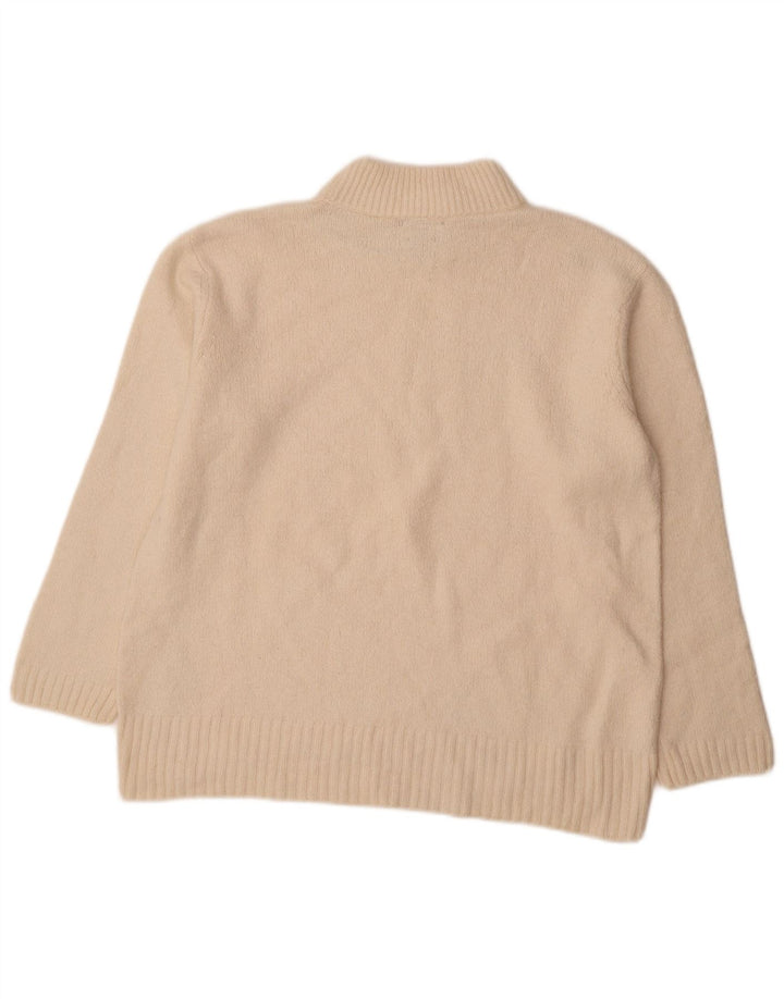 Massimo Dutti Dame Turtle Neck Jumper Sweater UK 16 Large Off White