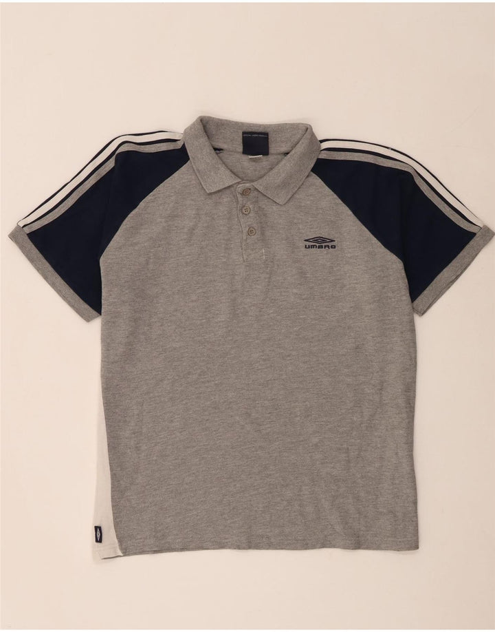 Umbro Herre Polo Shirt Medium Grey Colourblock Bomuld