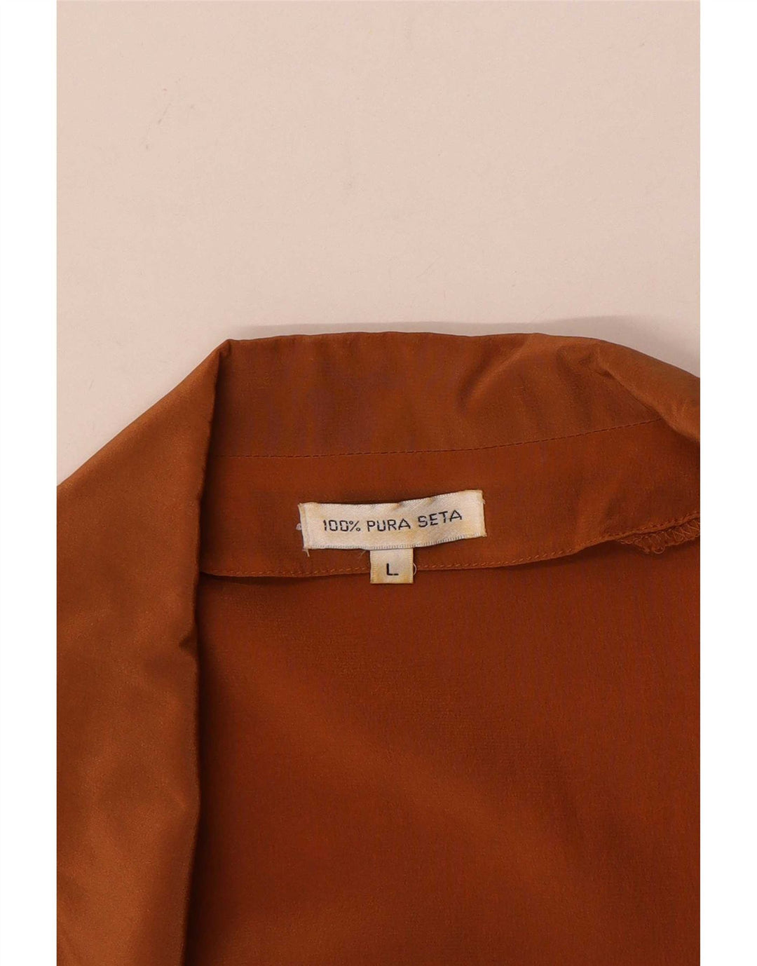 Vintage Dame Kortærmet 2 Button Blazer Jacket UK 16 Stor Brun Silke