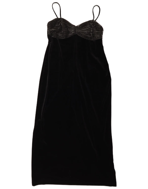 Joseph Ribkoff Dame Velvet Maxi Dress UK 18 XL Sort Acetat