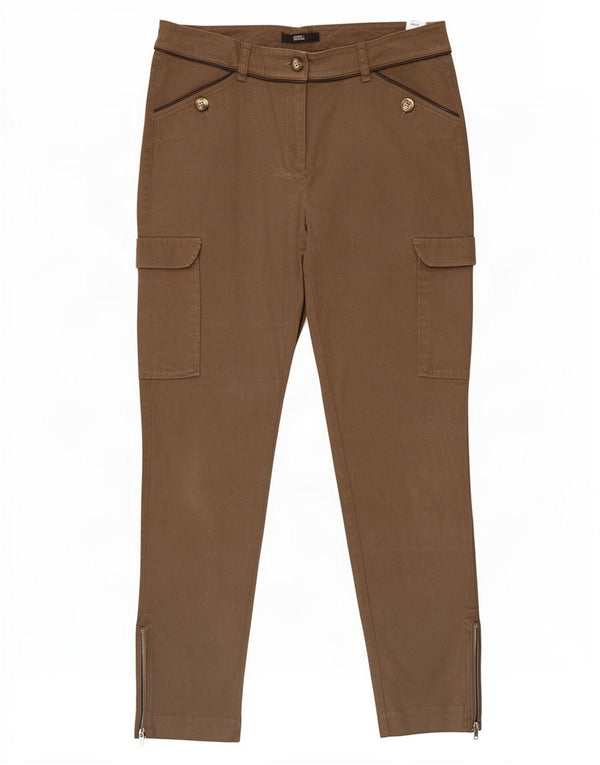 Marks & Spencer Dame Slim Cargo Bukser UK 12 Medium W30 L27 Khaki