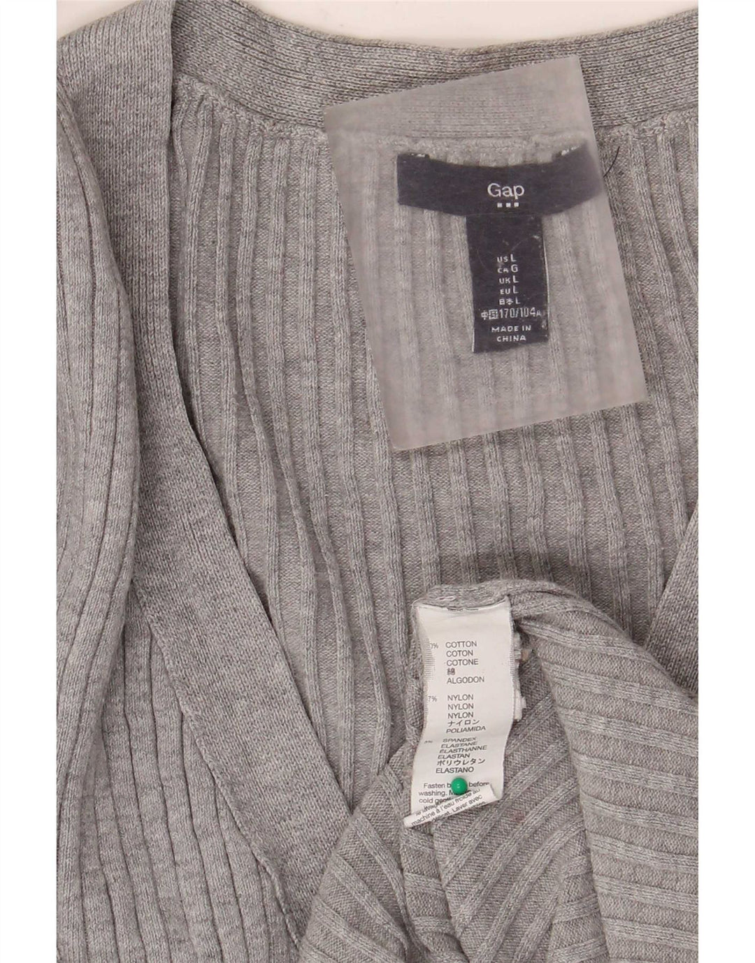 Gap Dame Cardigan Sweater UK 14 Large Grå Bomuld Classic