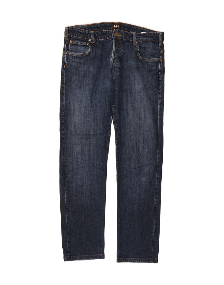 LEE Dame Powell Straight Jeans W34 L30 Marineblå Bomuld