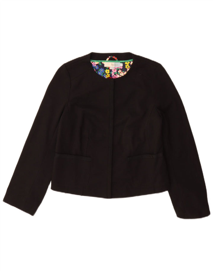 BODEN Dame Blazer Jacket UK 10 Small Black Bomuld