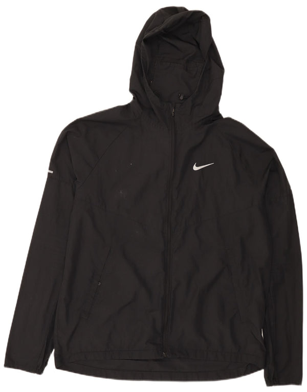 Nike Dame Løbe Hætte Træningsdragt Topjakke UK 14 Medium Sort
