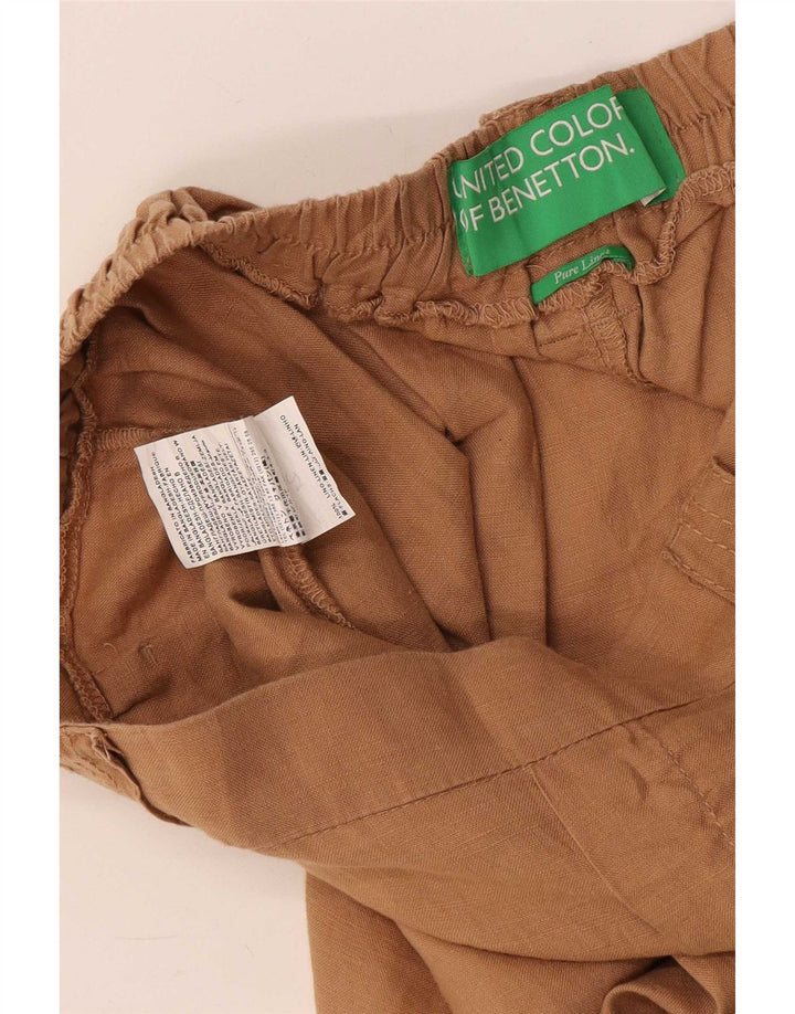 Benetton Womens Fastspændte Casual Shorts Medium W32 Beige Linned