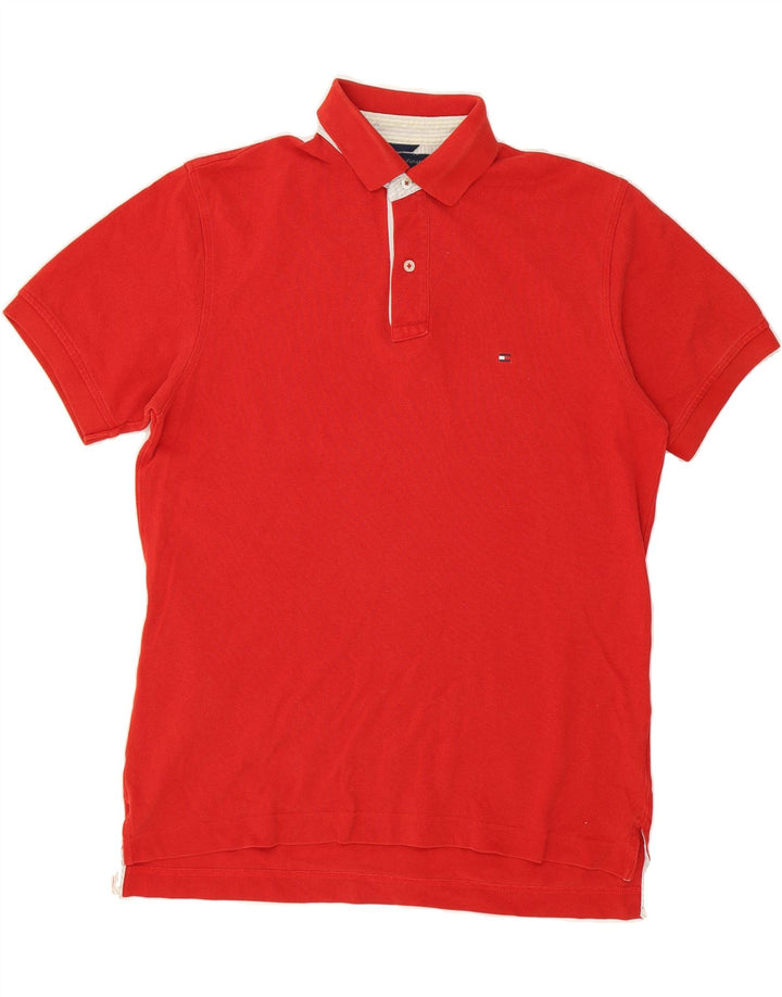 TOMMY HILFIGER Mens Polo Shirt Medium Red Cotton Vintage Tommy Hilfiger and Second-Hand Tommy Hilfiger from Messina Hembry 
