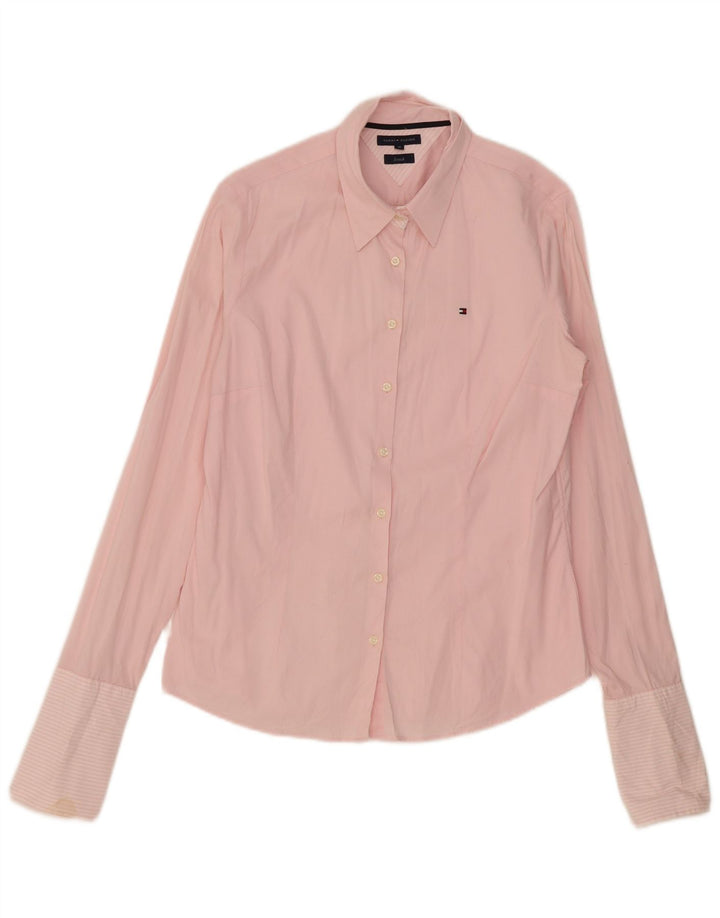 Tommy Hilfiger Formel skjorte til kvinder US 10 Large Pink Stribet