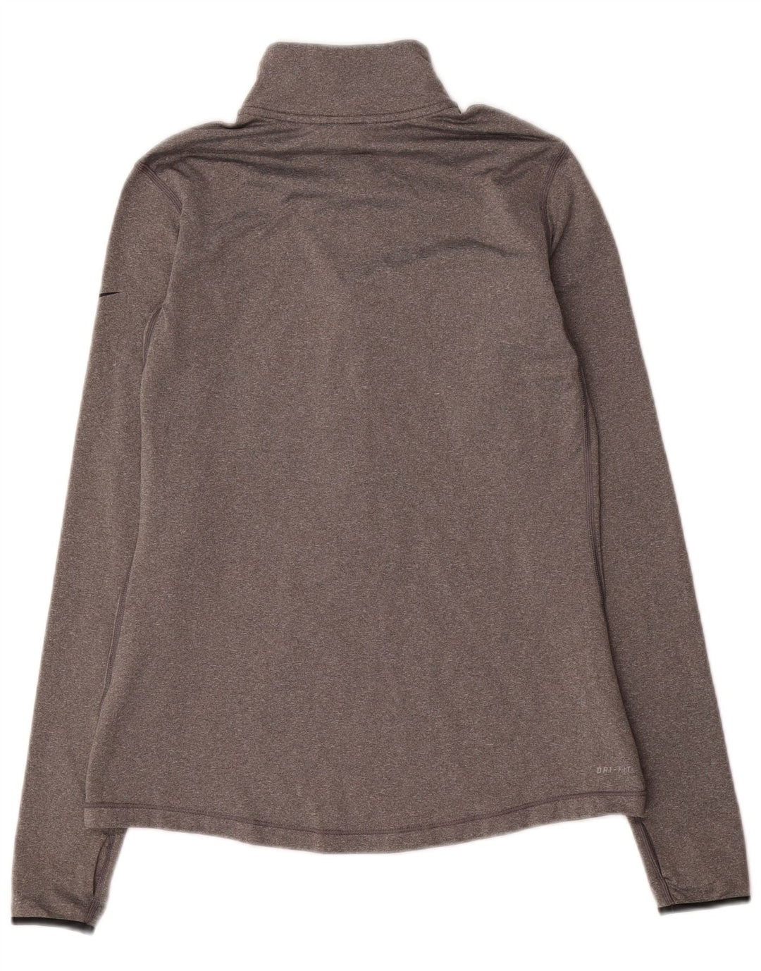 Nike Dame Dri Fit Pullover med lynlås-hals Træningsdragt Top UK 14 Stor Grå