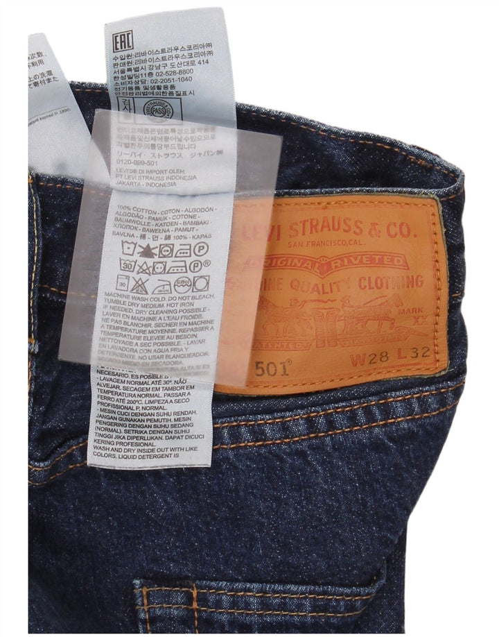 Levi's Herre 501 lige jeans W28 L32 blå bomuld