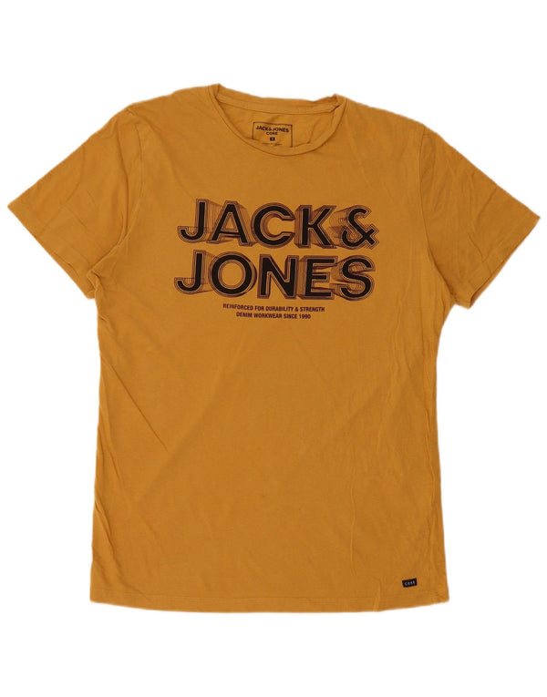 Jack & Jones Herre grafisk T-shirt Top Medium Gul Bomuld