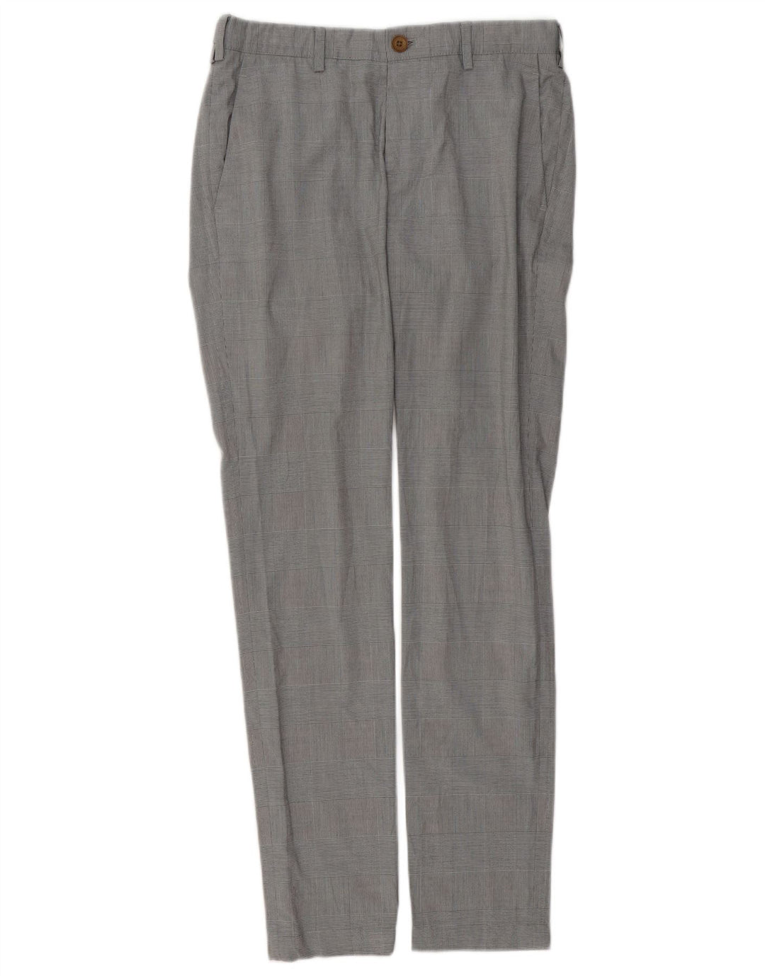 ZARA Slim Chino Bukser til mænd EU 38 Small W30 L31 Grå Houndstooth
