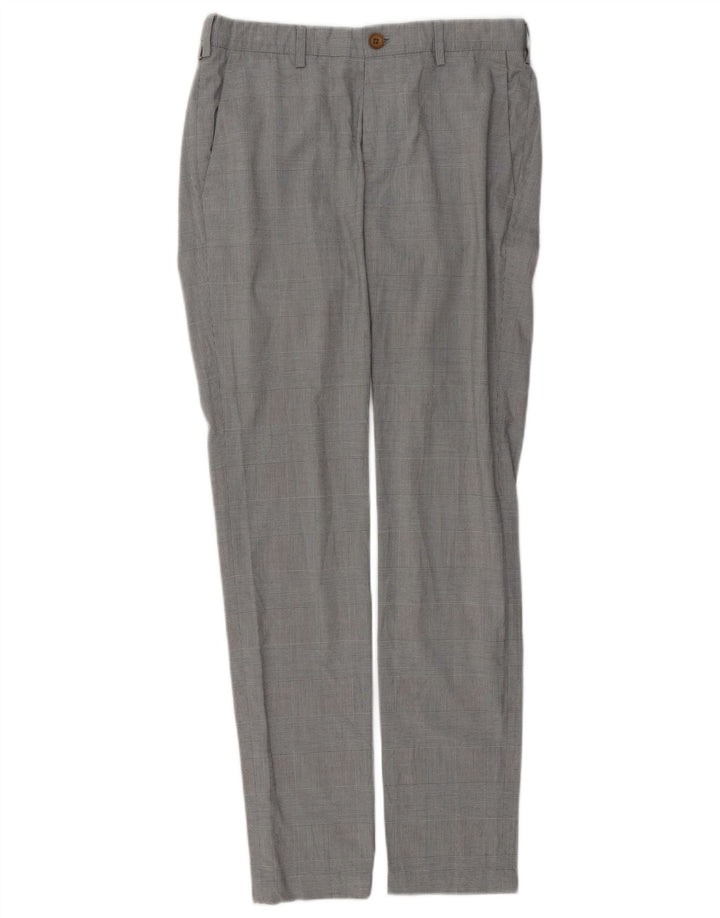 ZARA Slim Chino Bukser til mænd EU 38 Small W30 L31 Grå Houndstooth